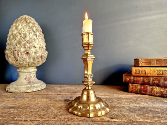 French bronze antique candlestick. Antique candleholder. 18th century candlestick.