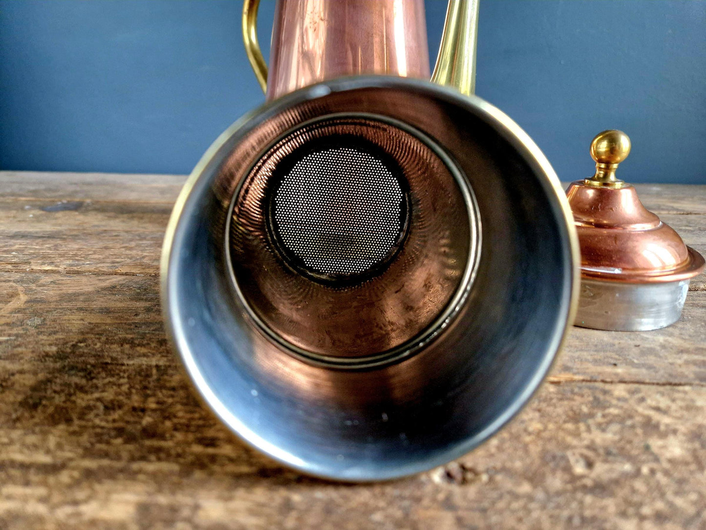 Copper coffee pot with lid Belgian vintage copper pot Copper pots and pans Belgian copper ware Vintage copper Copper kitchen coffee pot.