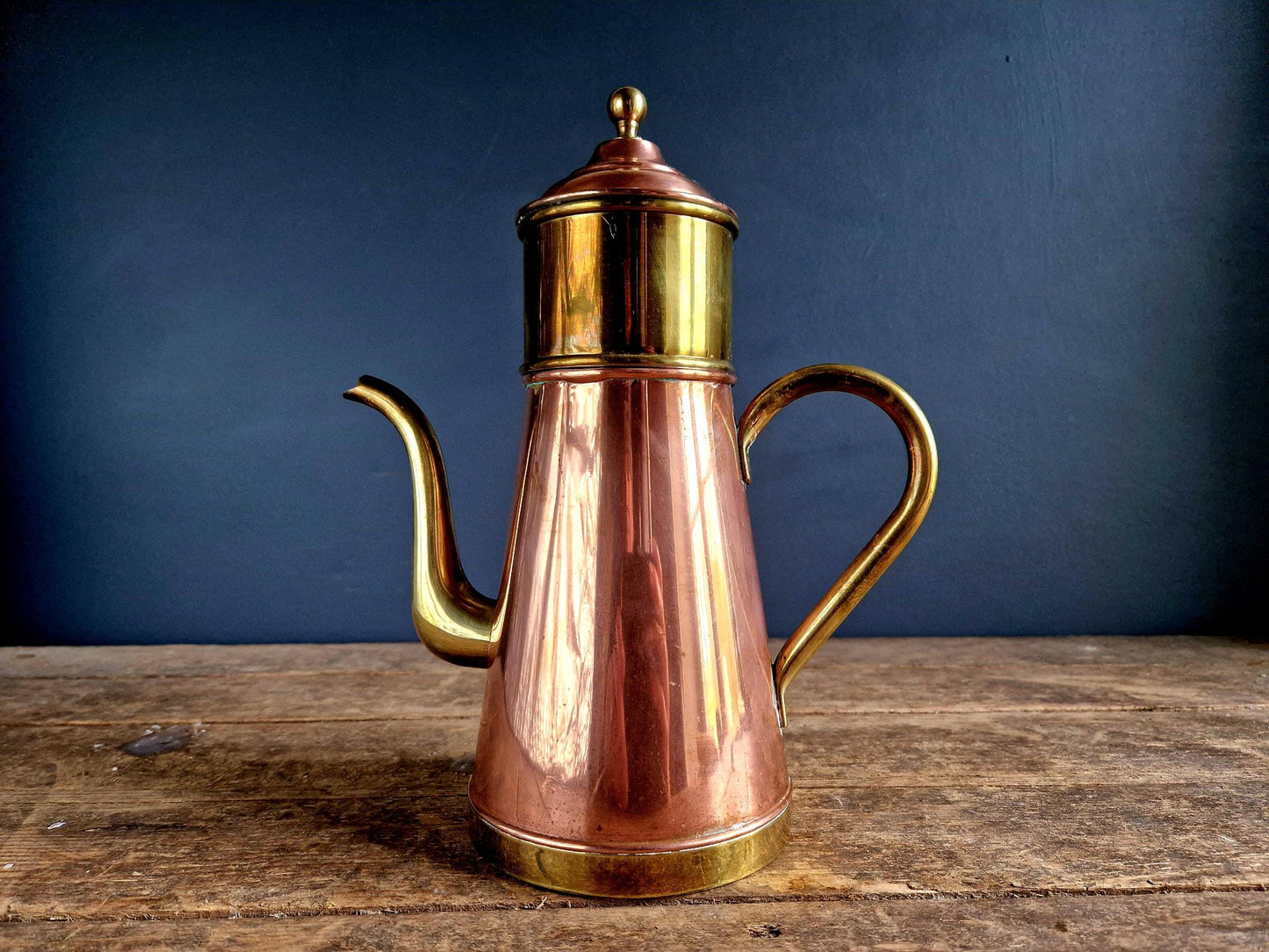 Copper coffee pot with lid Belgian vintage copper pot Copper pots and pans Belgian copper ware Vintage copper Copper kitchen coffee pot.