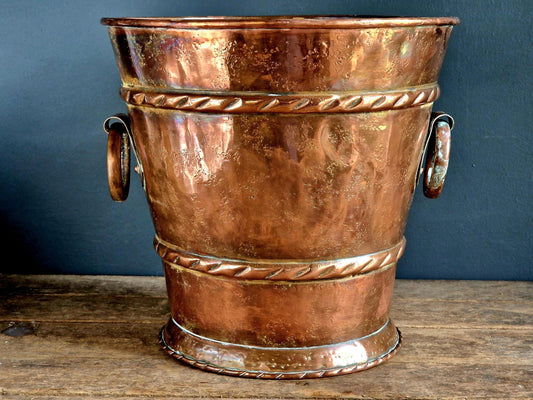 French copper bucket French copper Villedieu copper pail.