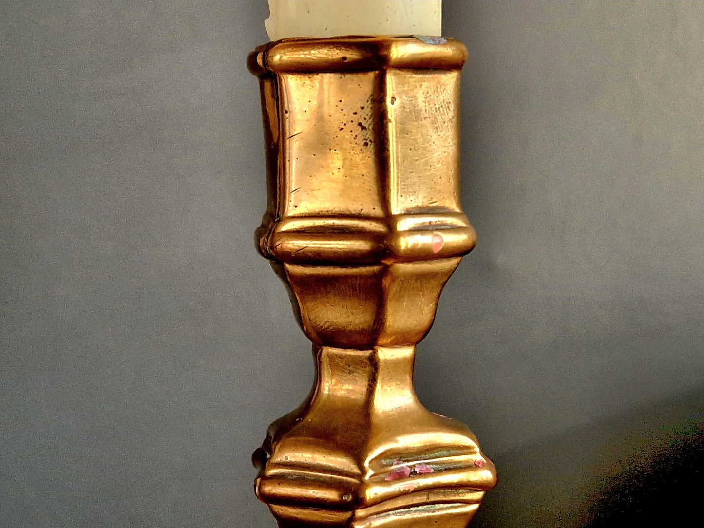 French bronze antique candlestick. Antique candleholder. 18th century candlestick.