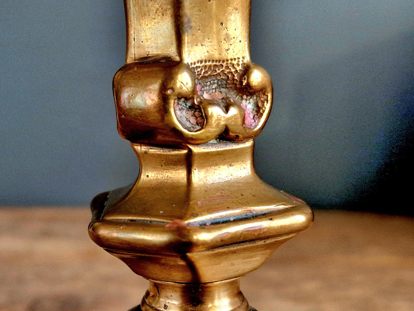 French bronze antique candlestick. Antique candleholder. 18th century candlestick.