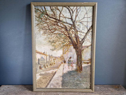 Antique oil painting French oil painting Original art Oil on canvas.