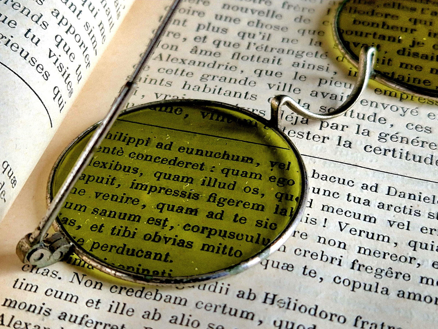 Vintage green tinted spectacles Antique spectacles antique glasses.