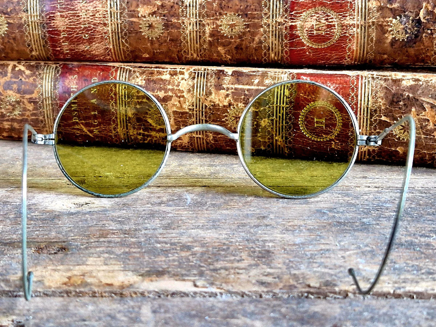 Vintage green tinted spectacles Antique spectacles antique glasses.