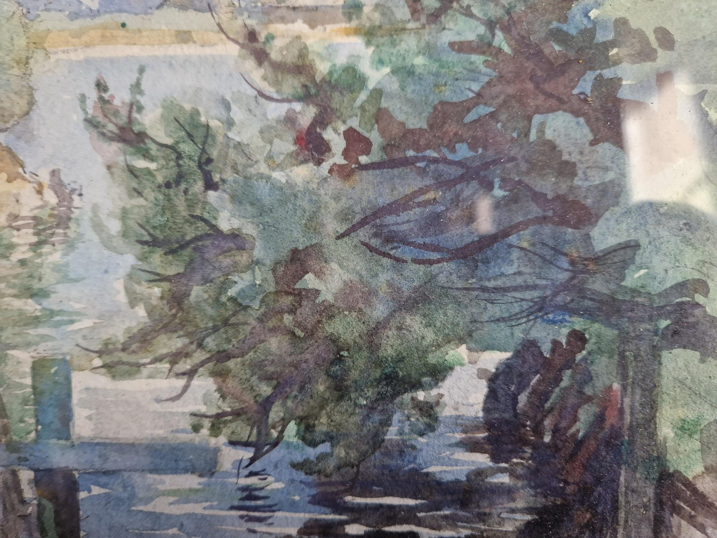 French Watercolour painting Original French wall art.