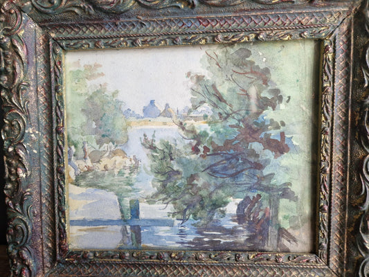 French Watercolour painting Original French wall art.