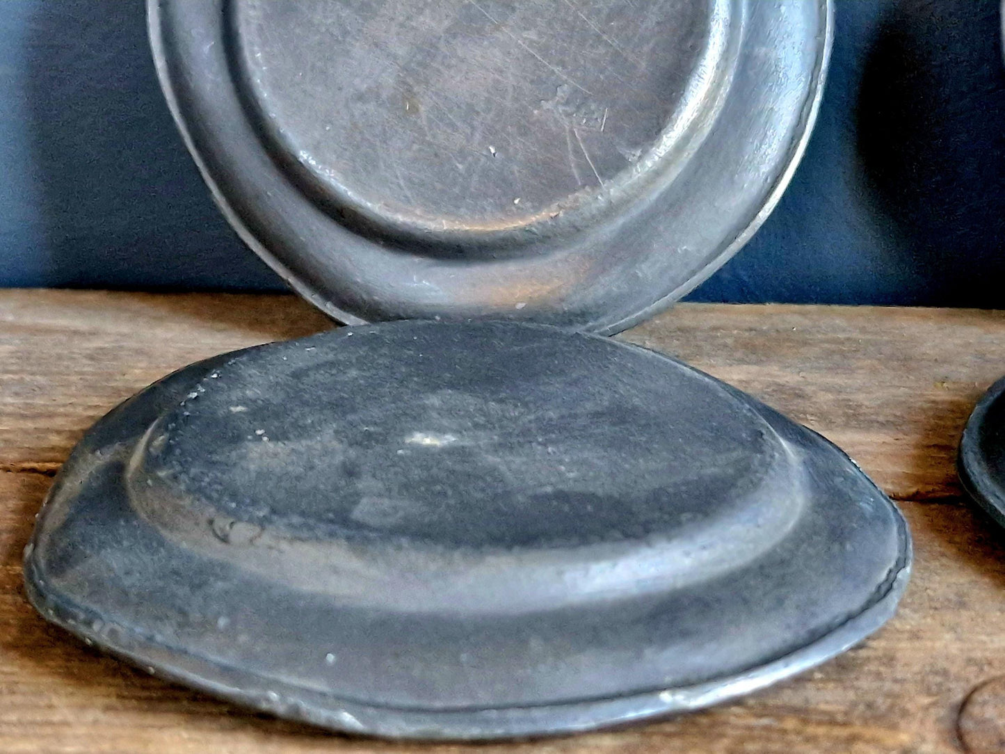 Antique pewter small plates French pewter plates Old pewter plates.