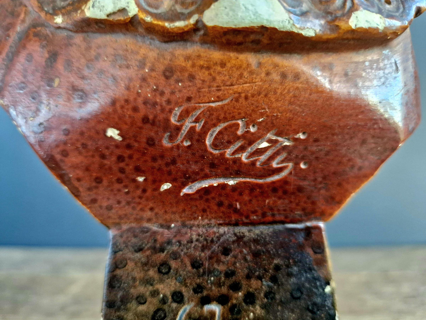 French bust of a girl in the Art Deco style  French statue by F Cilly.