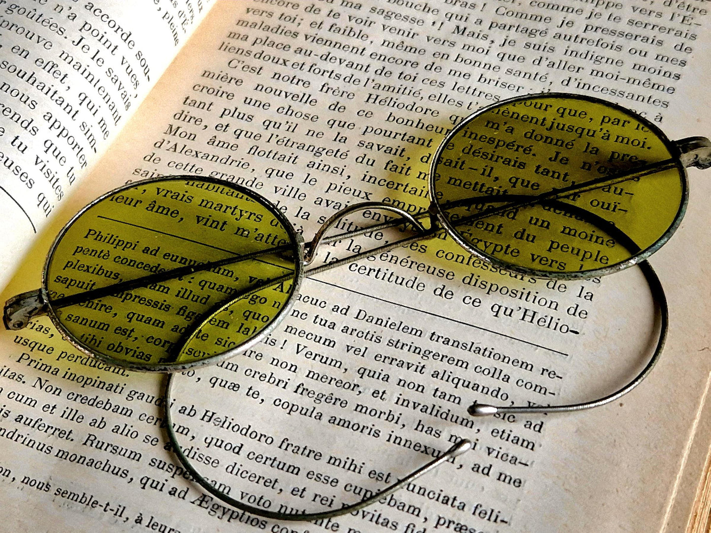 Vintage green tinted spectacles Antique spectacles antique glasses.