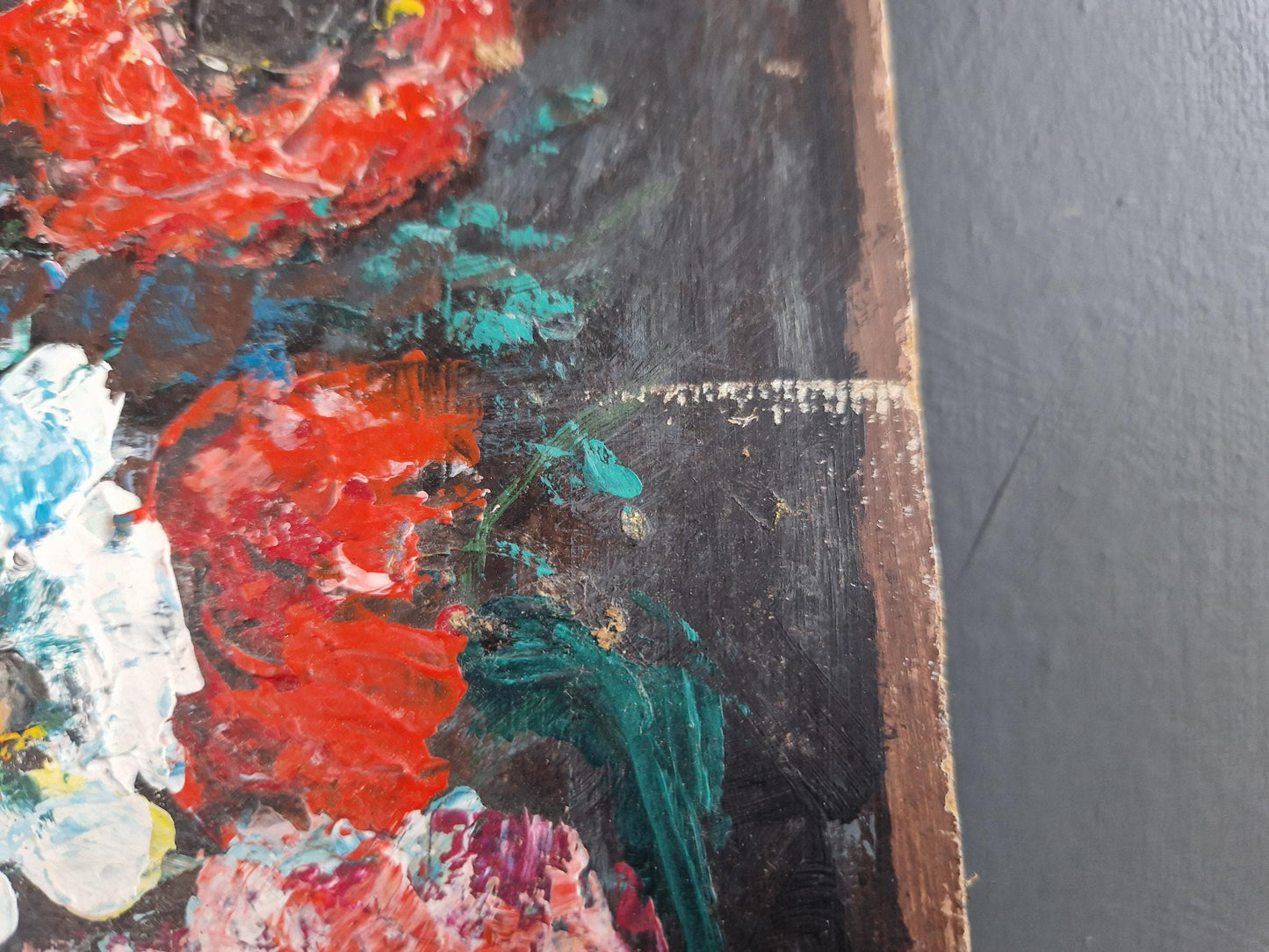 Flower painting. French oil painting. Original painting.