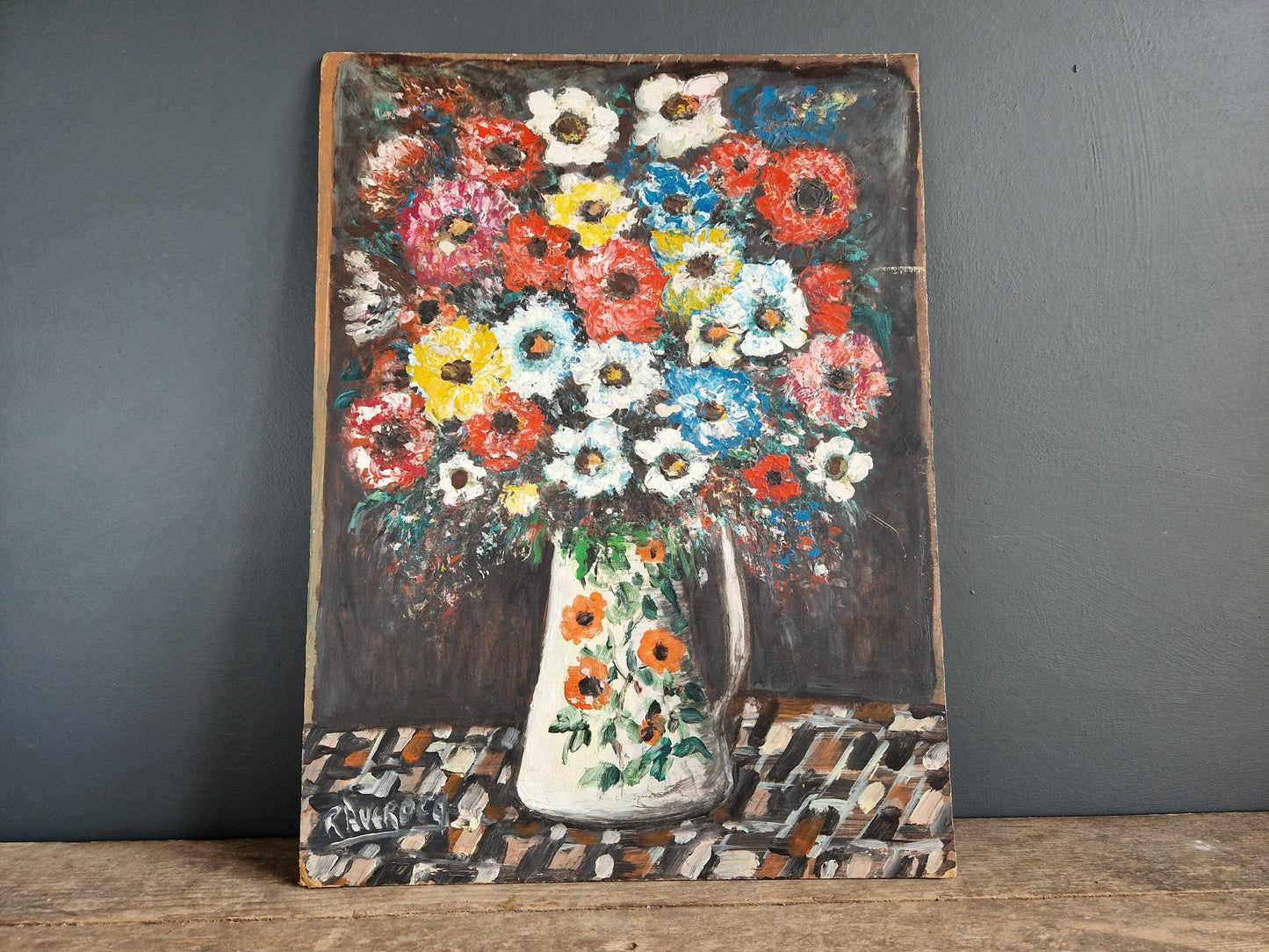 Flower painting. French oil painting. Original painting.