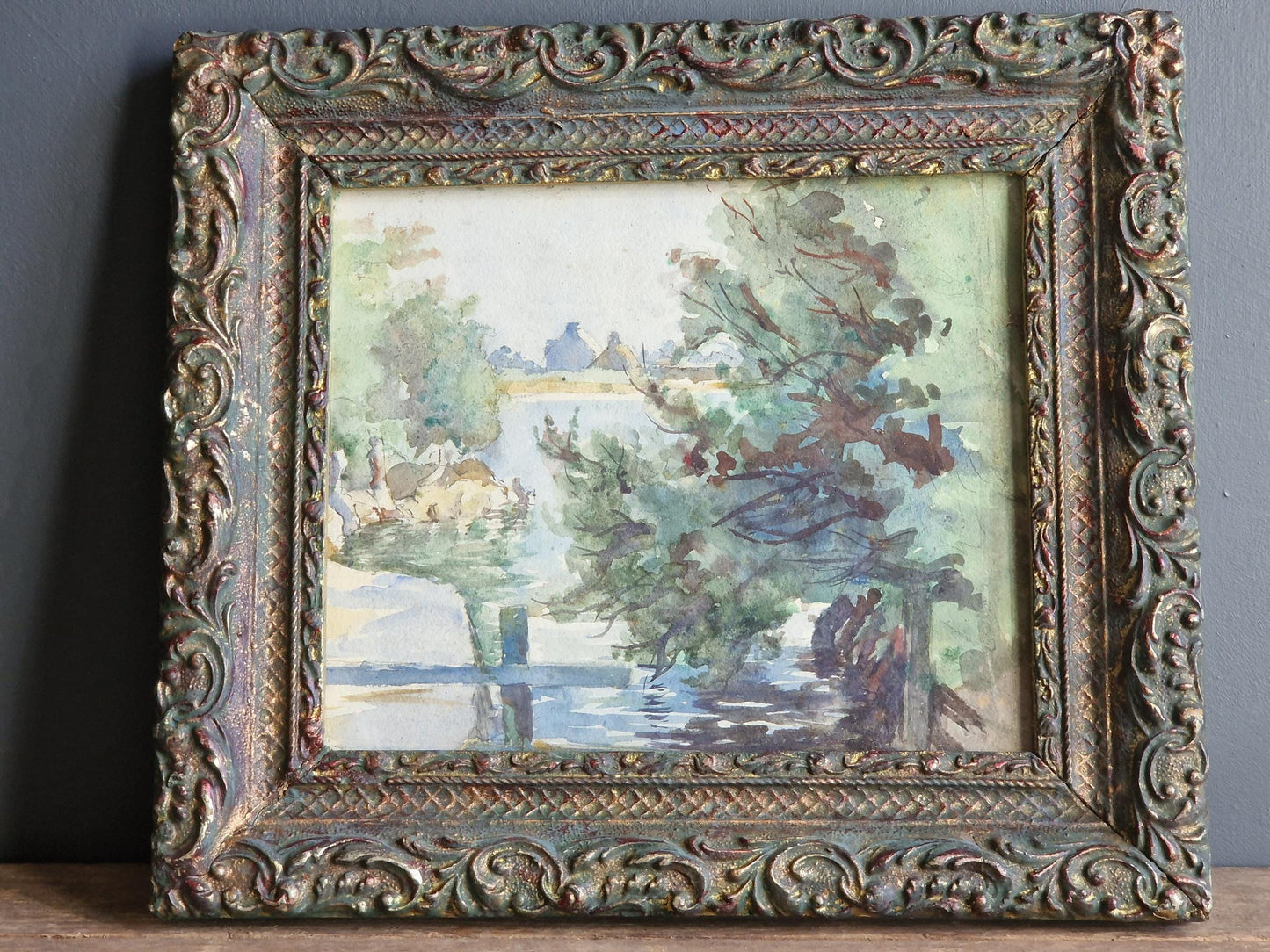 French Watercolour painting Original French wall art.