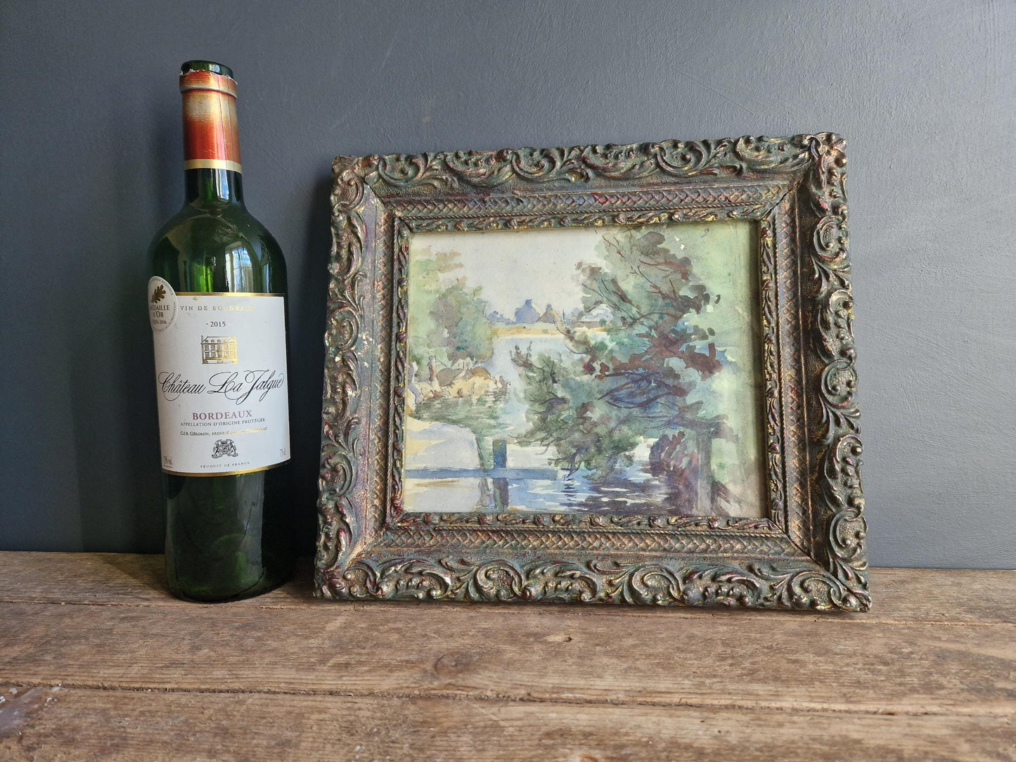 French Watercolour painting Original French wall art.