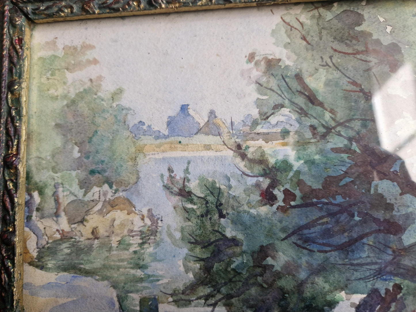 French Watercolour painting Original French wall art.