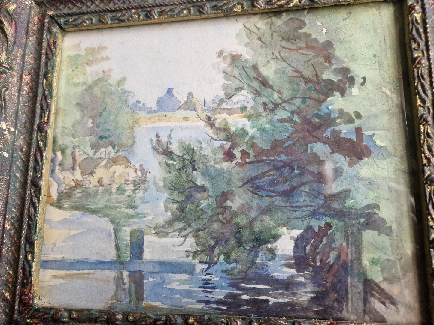 French Watercolour painting Original French wall art.