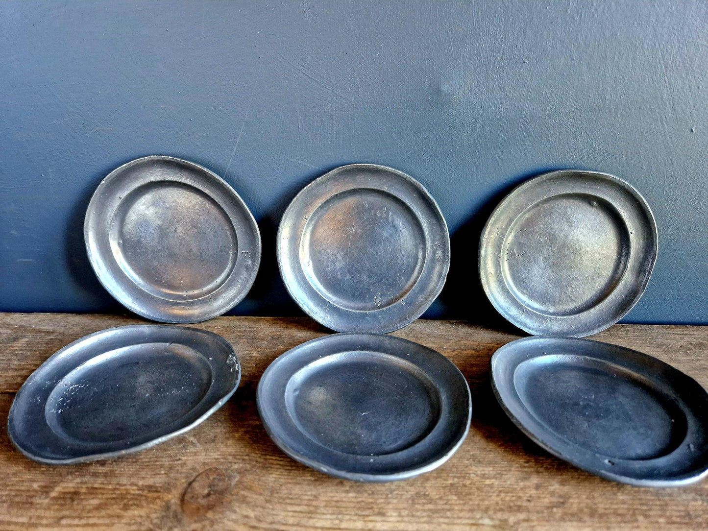 Antique pewter small plates French pewter plates Old pewter plates.