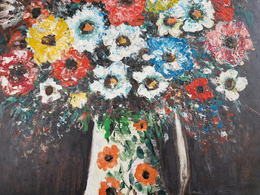 Flower painting. French oil painting. Original painting.