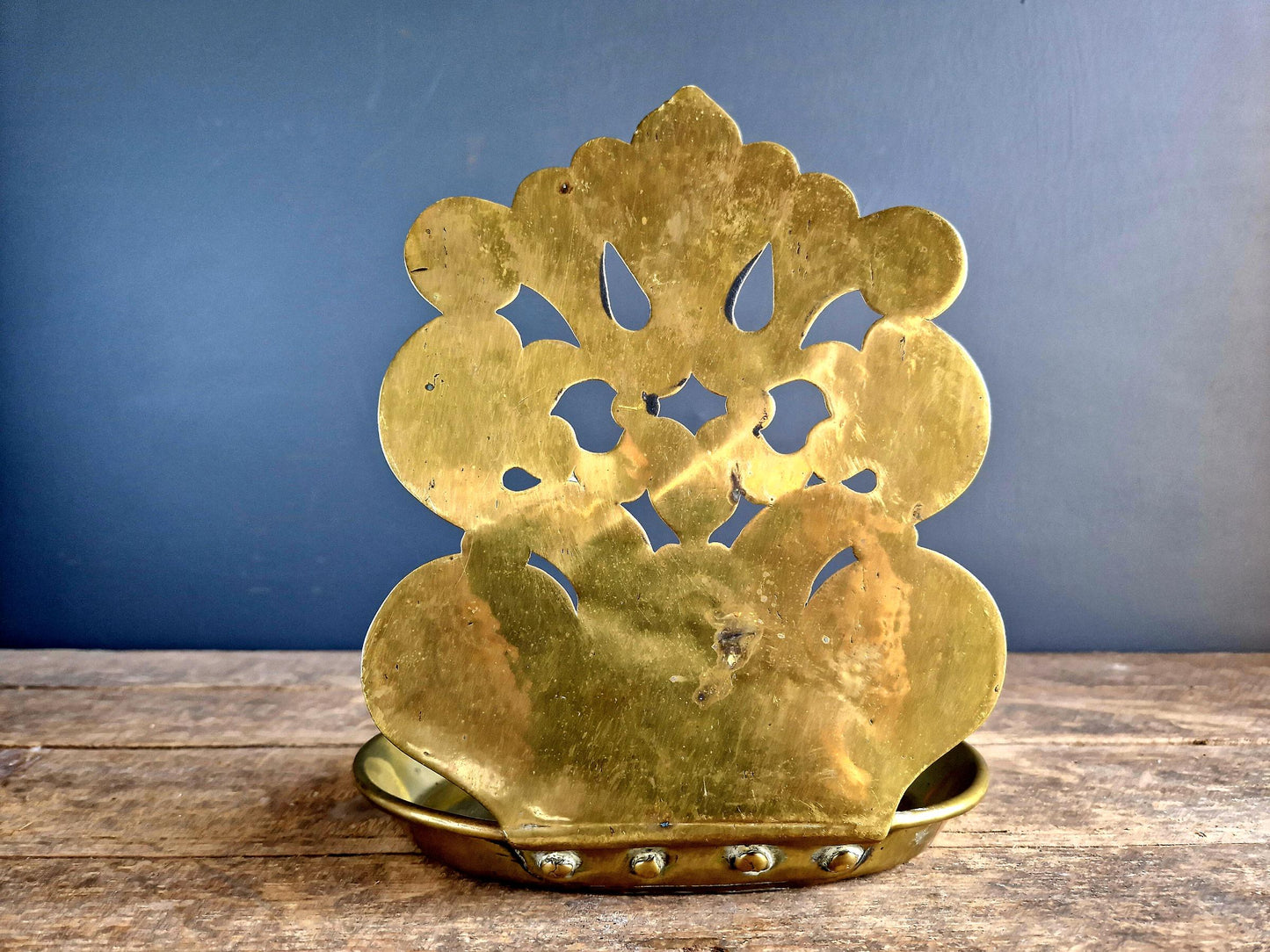 French trench art candle holder Brass trench art candle stick.