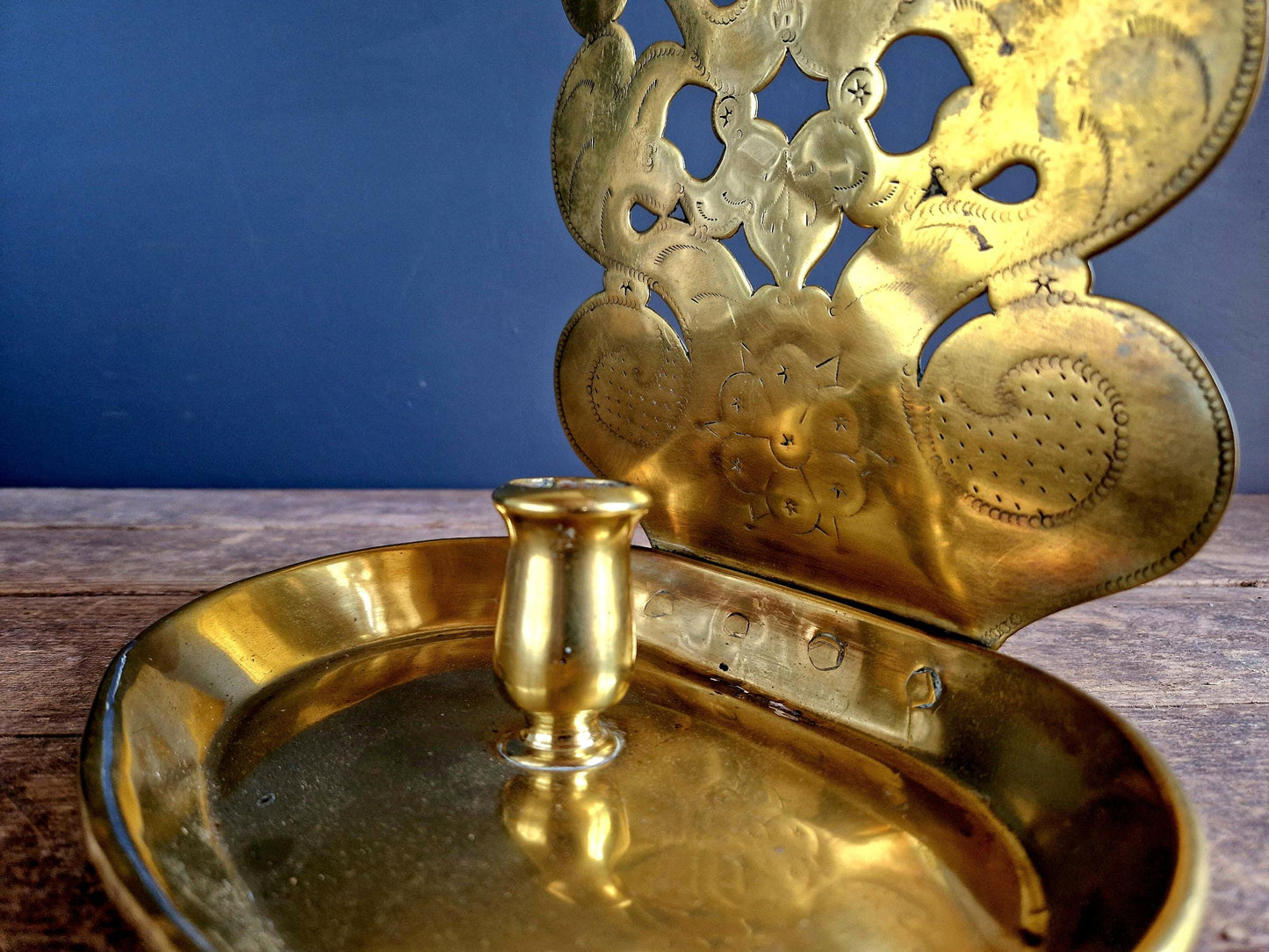 French trench art candle holder Brass trench art candle stick.