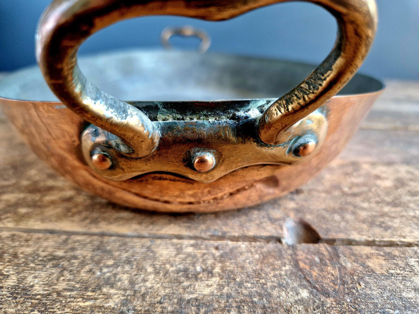French antique Copper gratin dish.