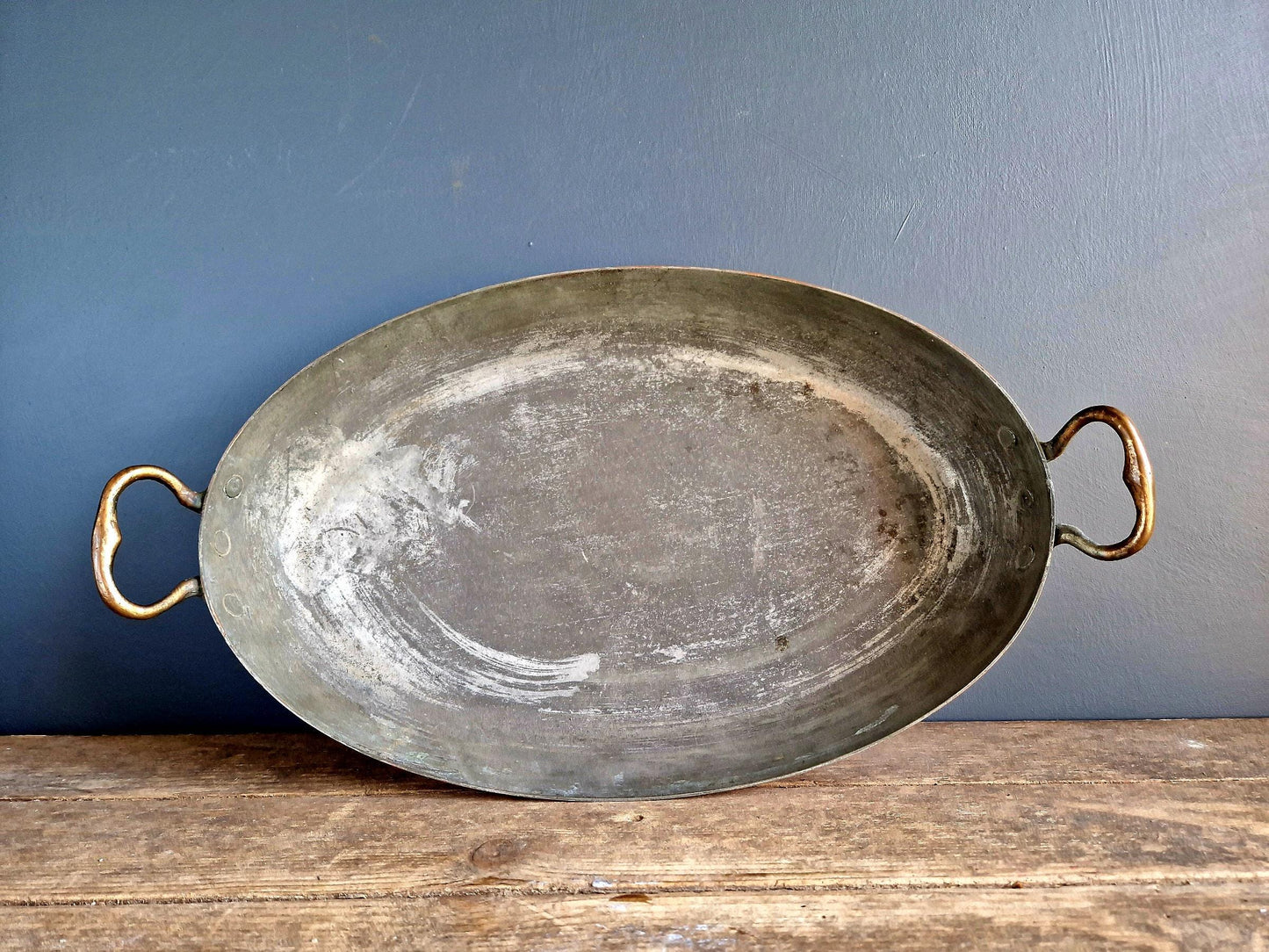 French antique Copper gratin dish.