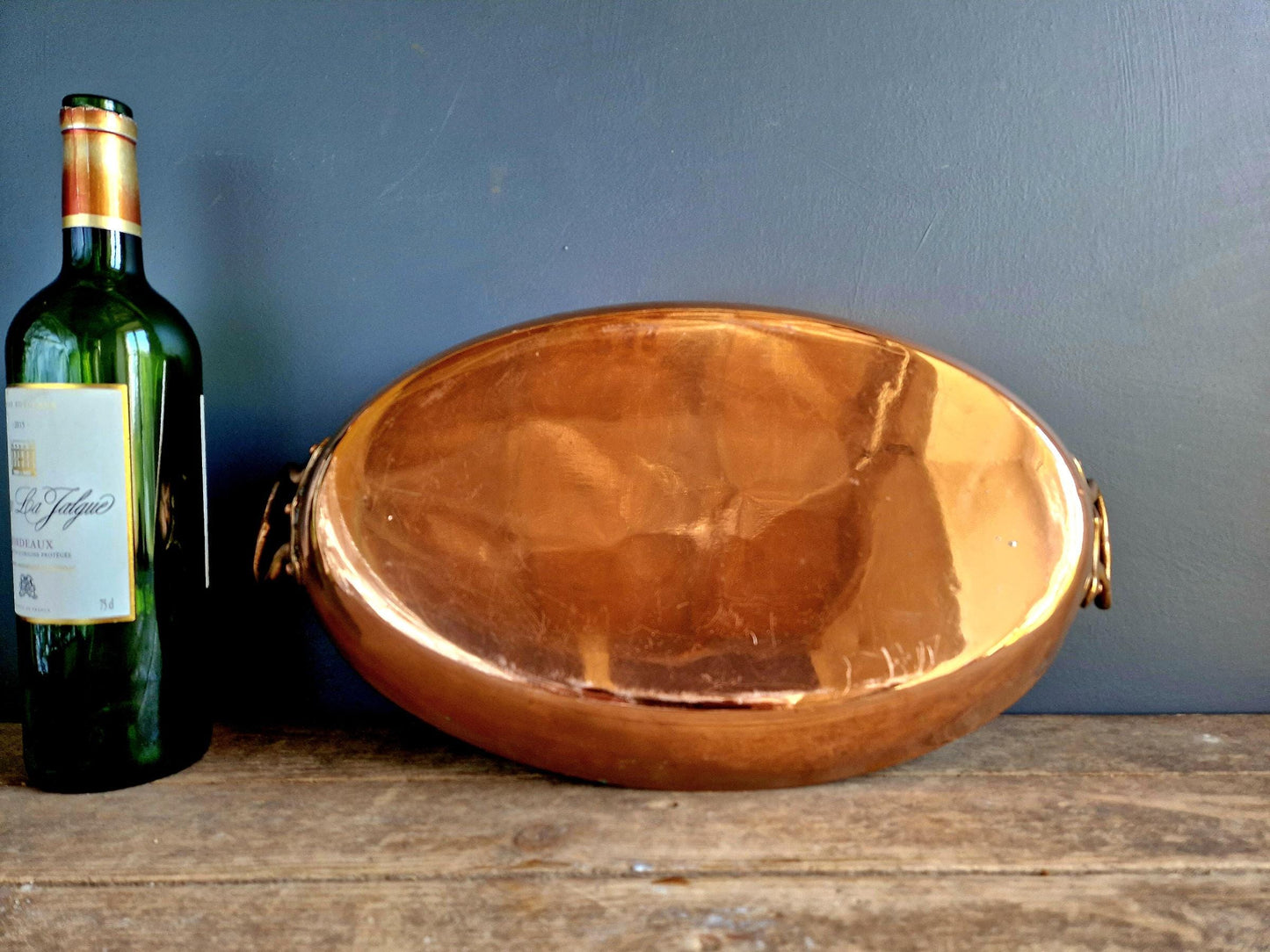 French antique Copper gratin dish.