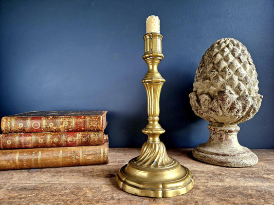 French bronze antique candlestick.