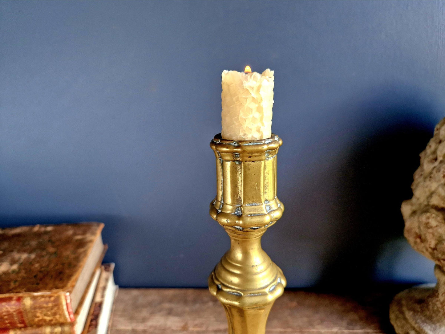 French bronze antique candlestick.