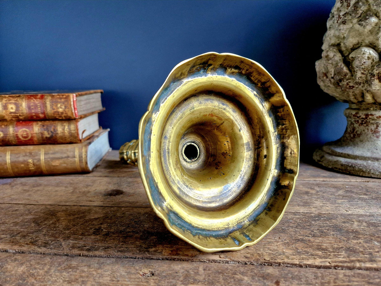 French bronze antique candlestick.