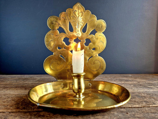 French trench art candle holder Brass trench art candle stick.