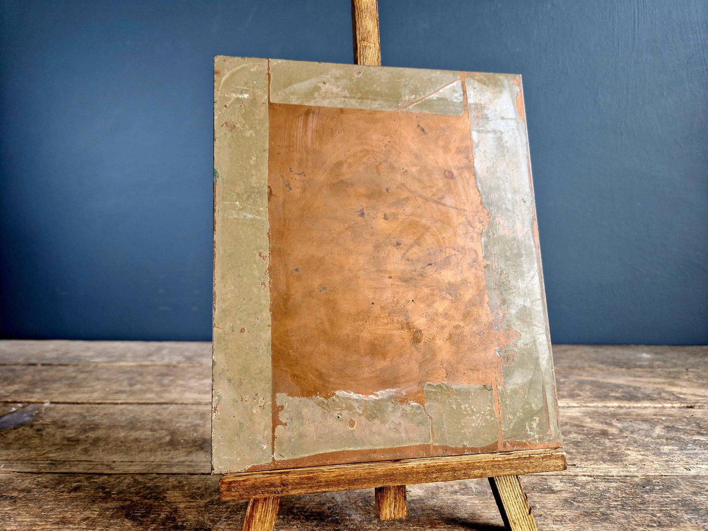 French Floral Oil Painting on Copper: Vintage European Wall Art (6x7 in)