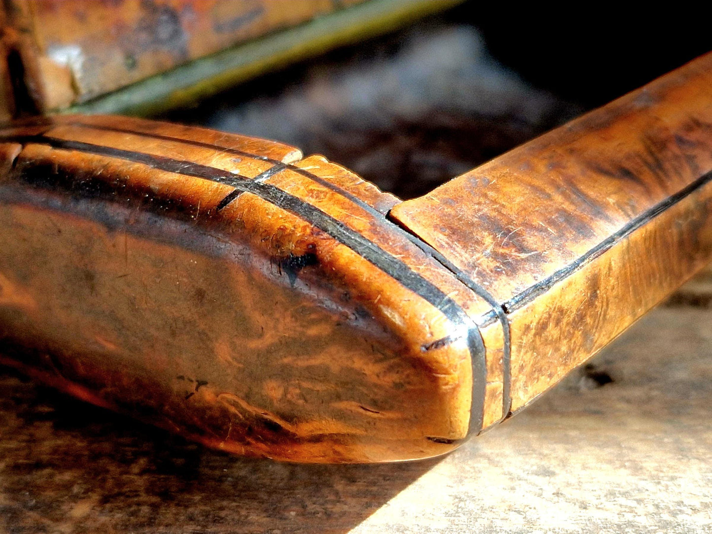 Antique snuff box French wooden snuff box 19th century.