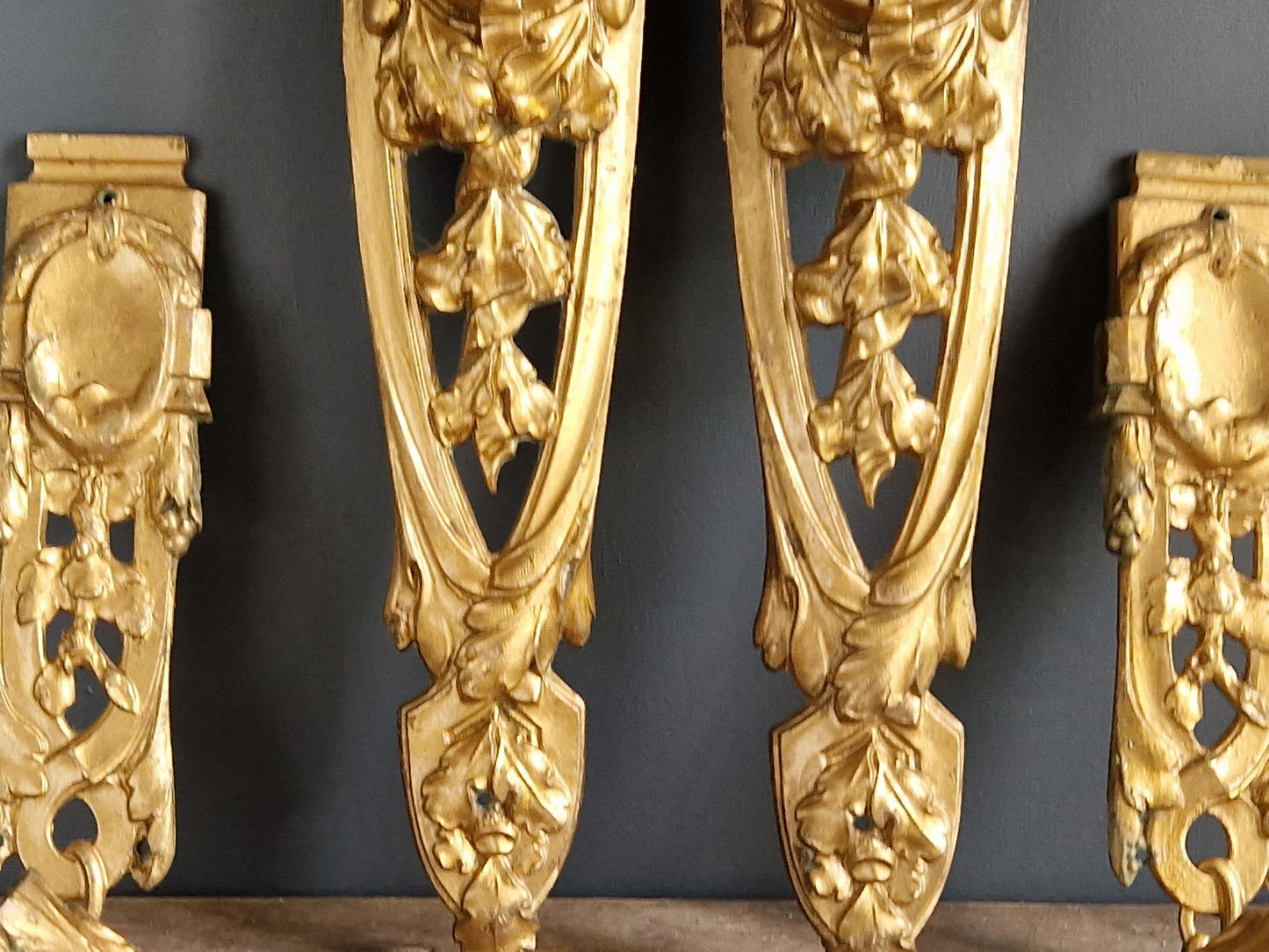 French antique ormolu mounts.French Bronze furniture pediments.