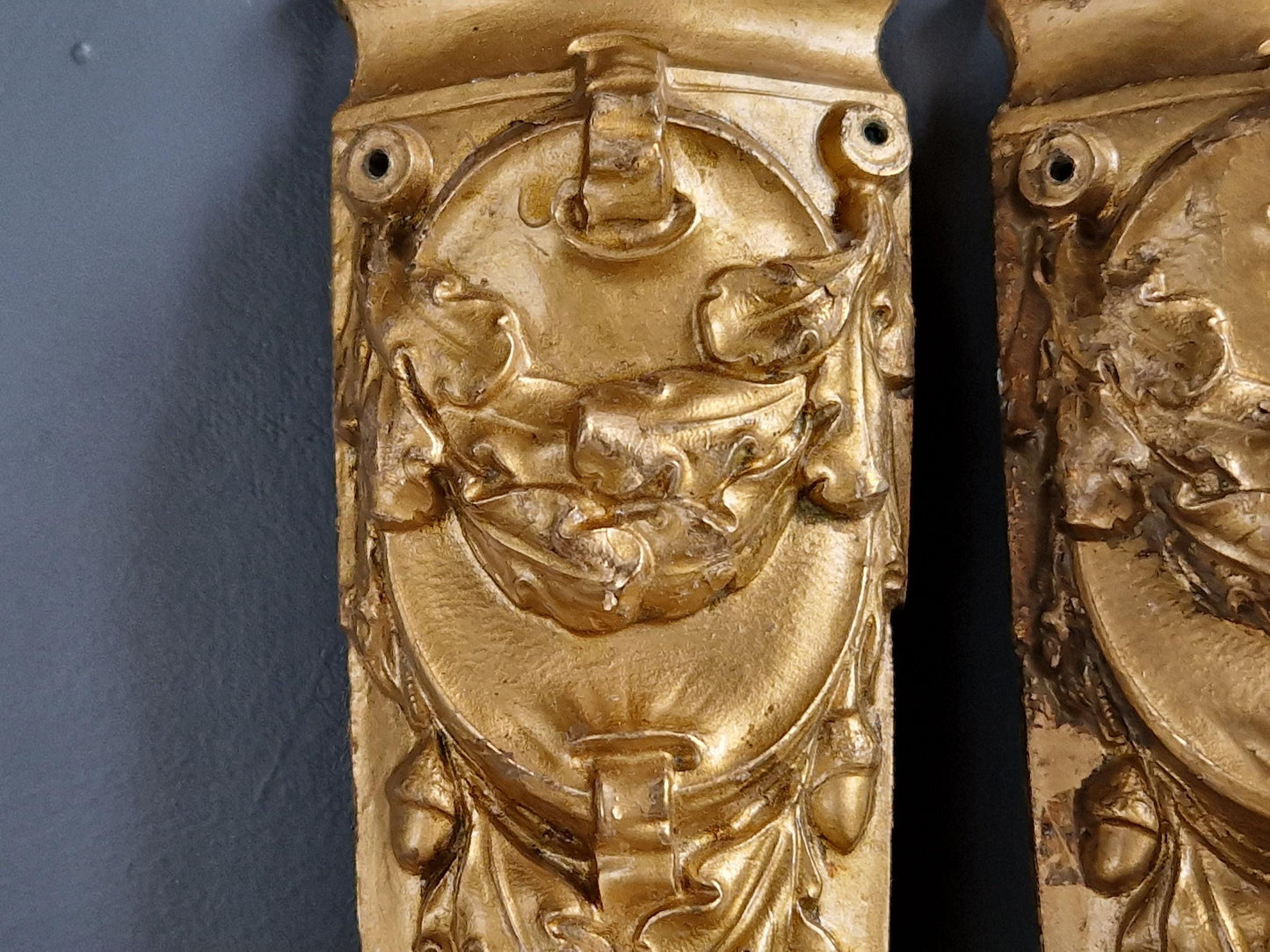 French antique ormolu mounts.French Bronze furniture pediments.