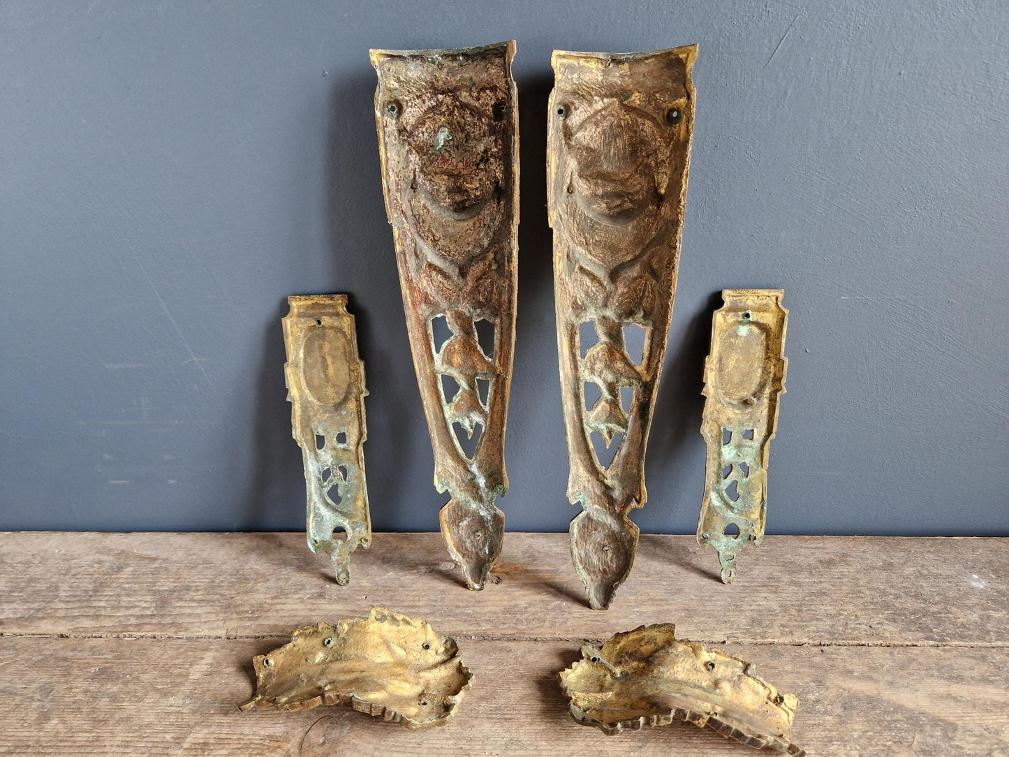 French antique ormolu mounts.French Bronze furniture pediments.