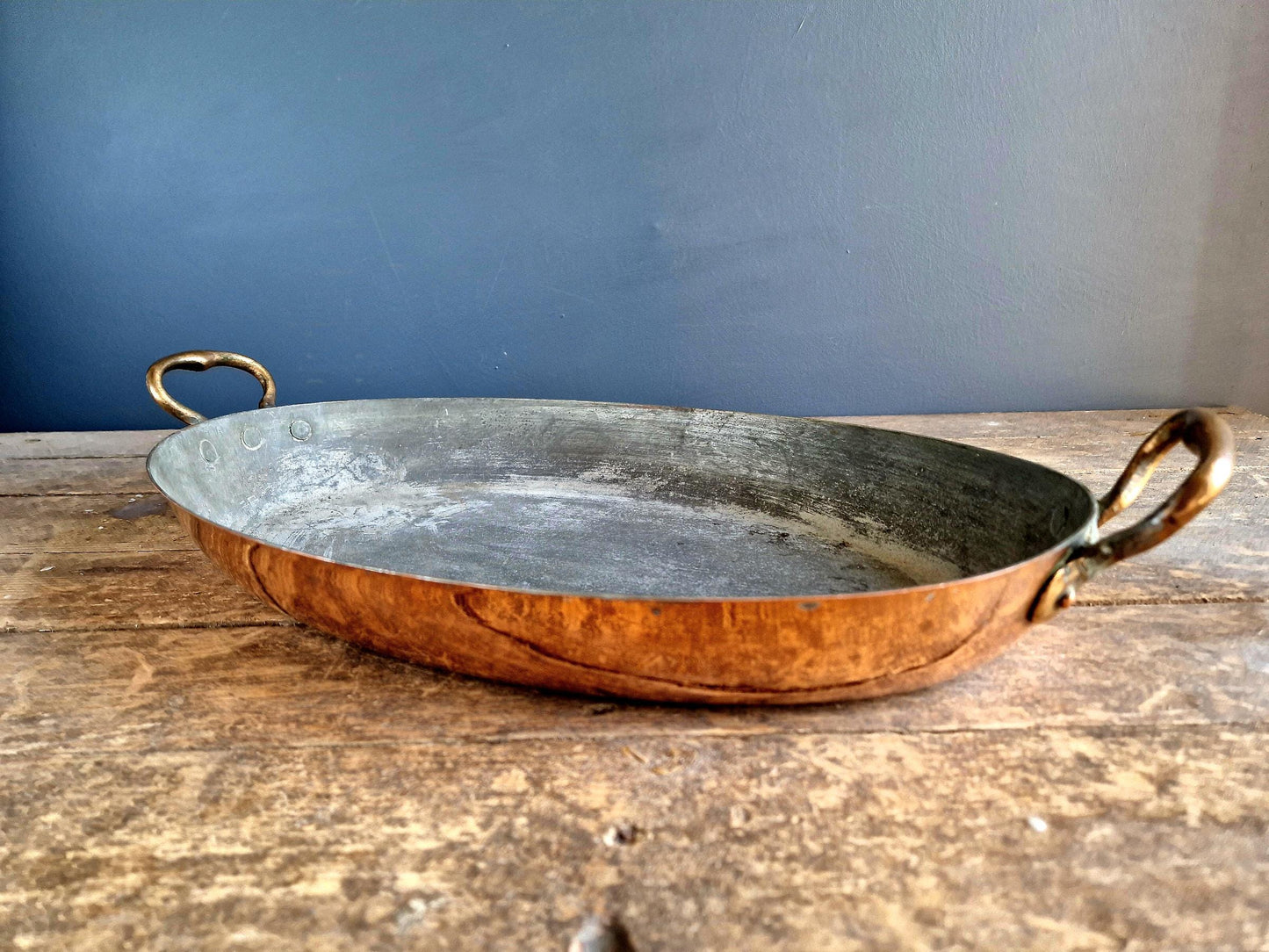 French antique Copper gratin dish.