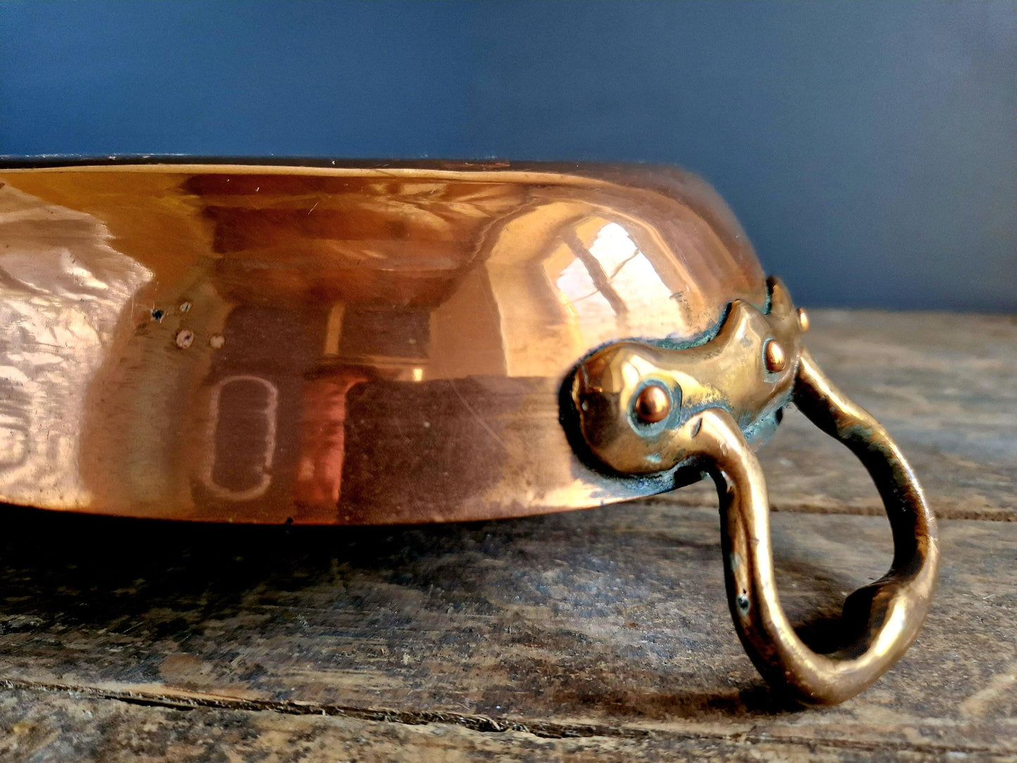French antique Copper gratin dish.