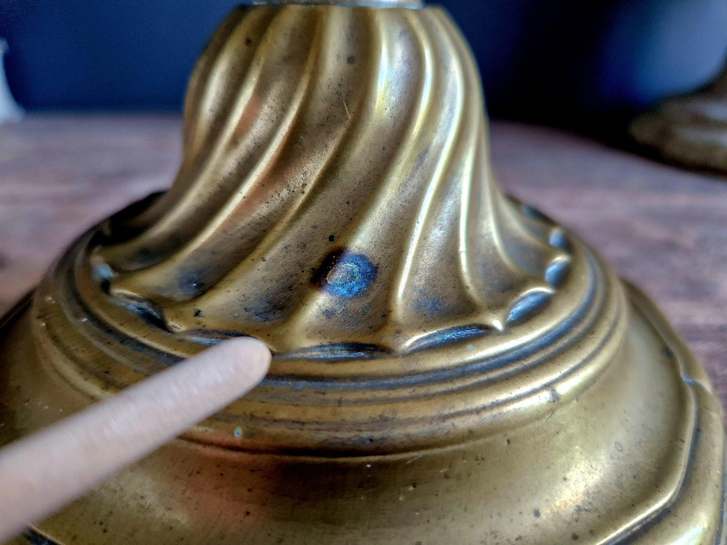 French bronze antique candlestick.