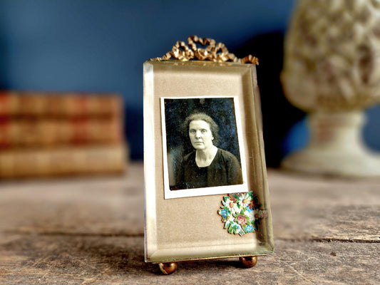 French antique glass photo frame. French antique picture frame.