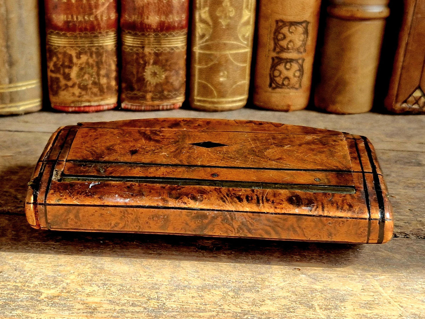 Antique snuff box French wooden snuff box 19th century.