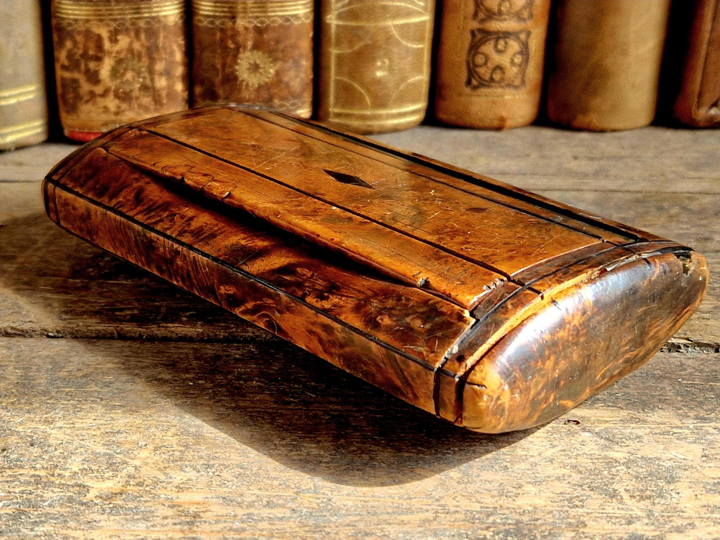 Antique snuff box French wooden snuff box 19th century.
