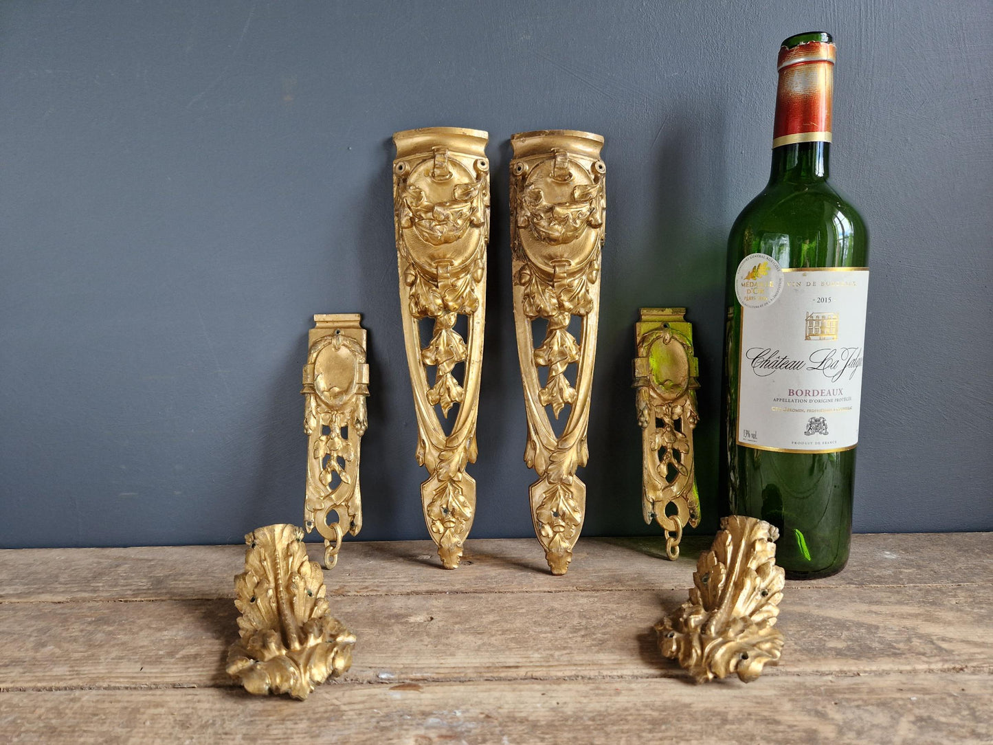 French antique ormolu mounts.French Bronze furniture pediments.