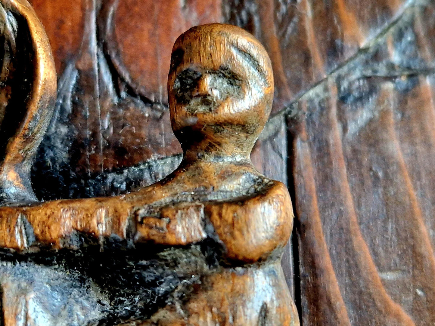 Jesus Christ antique wooden religious wall art.
