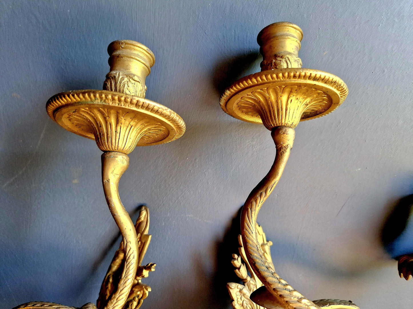 French bronze sconces Pair of French bronze appliques Chateau sconces.