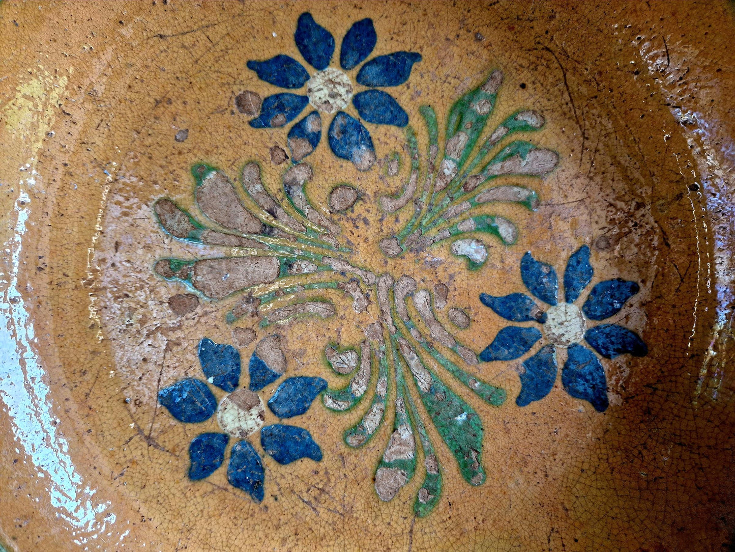 French antique country bowl antique Alsatian bowl. Rustic French bowl.