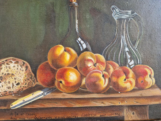 French oil painting French art still life French painting Vintage French oil on canvas.