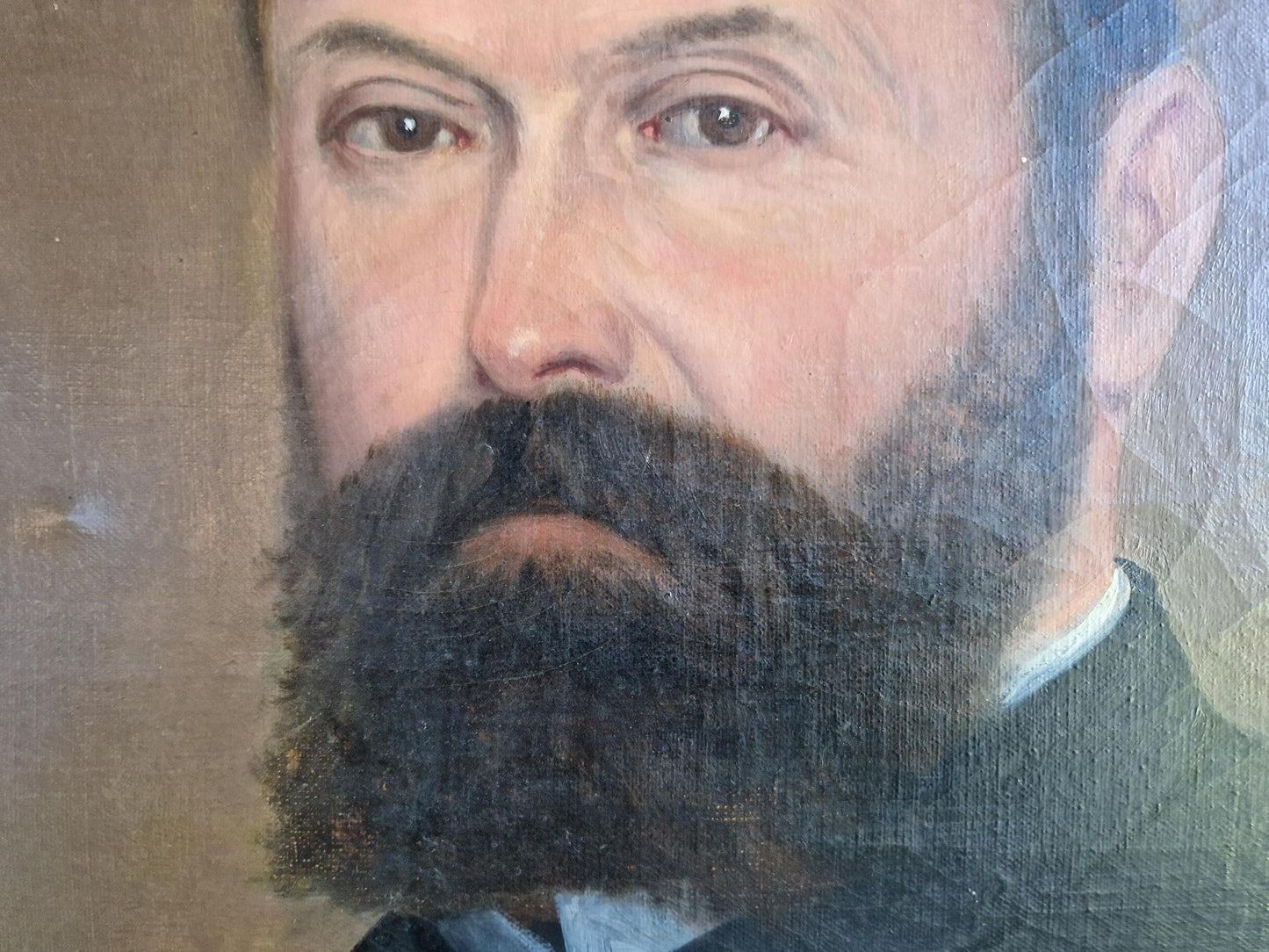 Antique oil painting. Antique portrait of Gentleman. Antique oil on canvas.