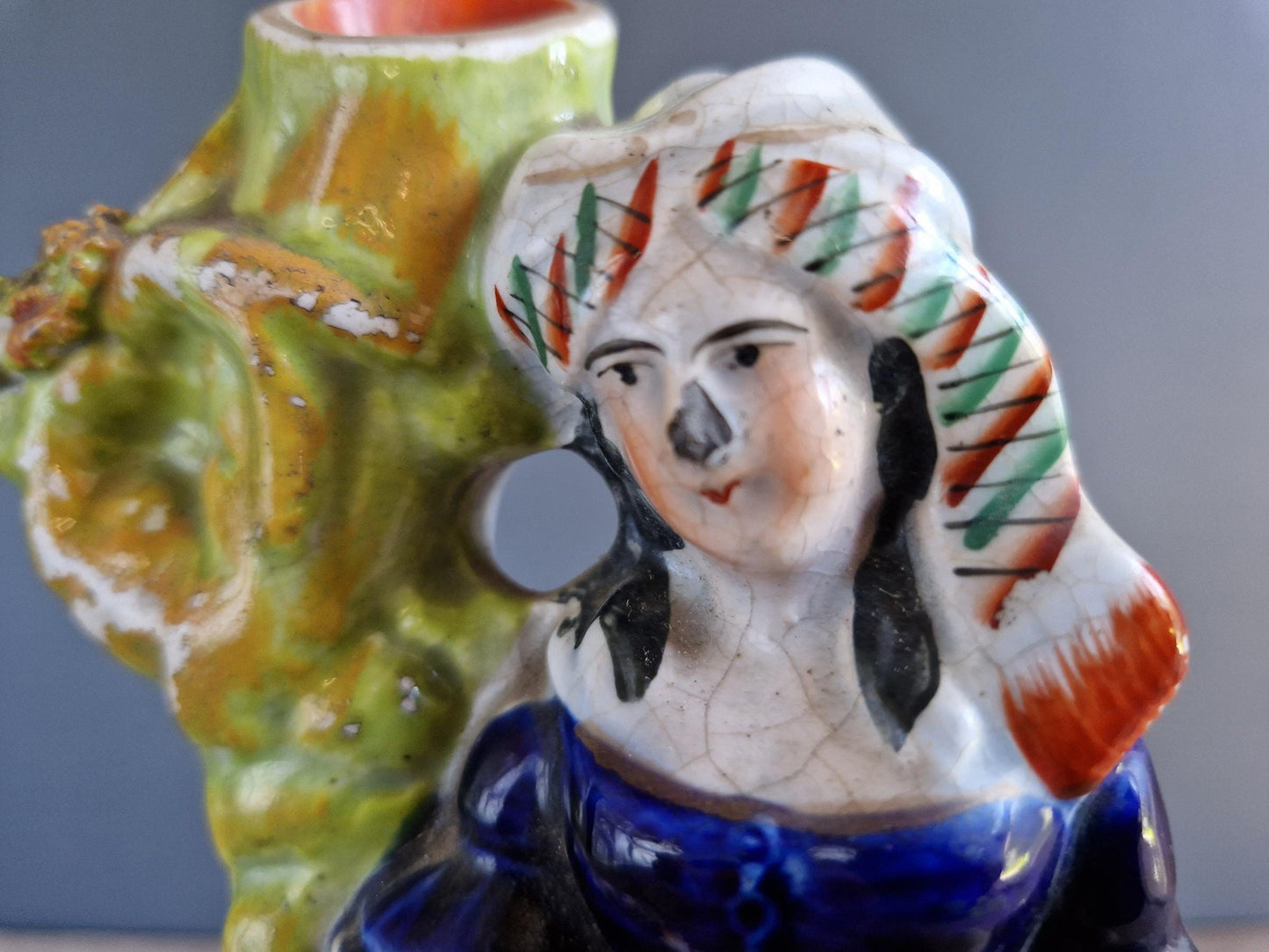 Antique Staffordshire flatback statue of a girl with a swan.