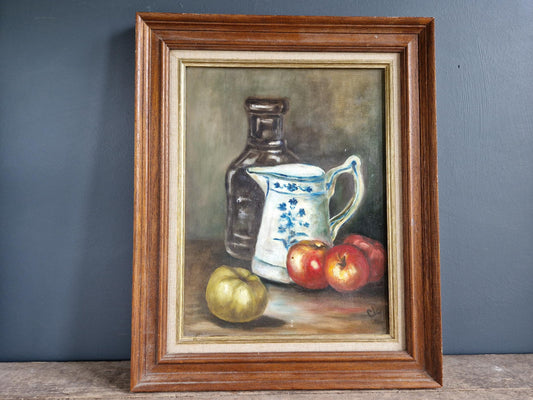 French oil painting French oil on board still life picture.